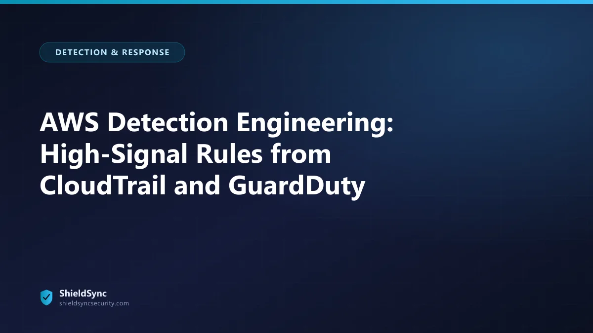 AWS Detection Engineering: High-Signal Rules from CloudTrail and GuardDuty