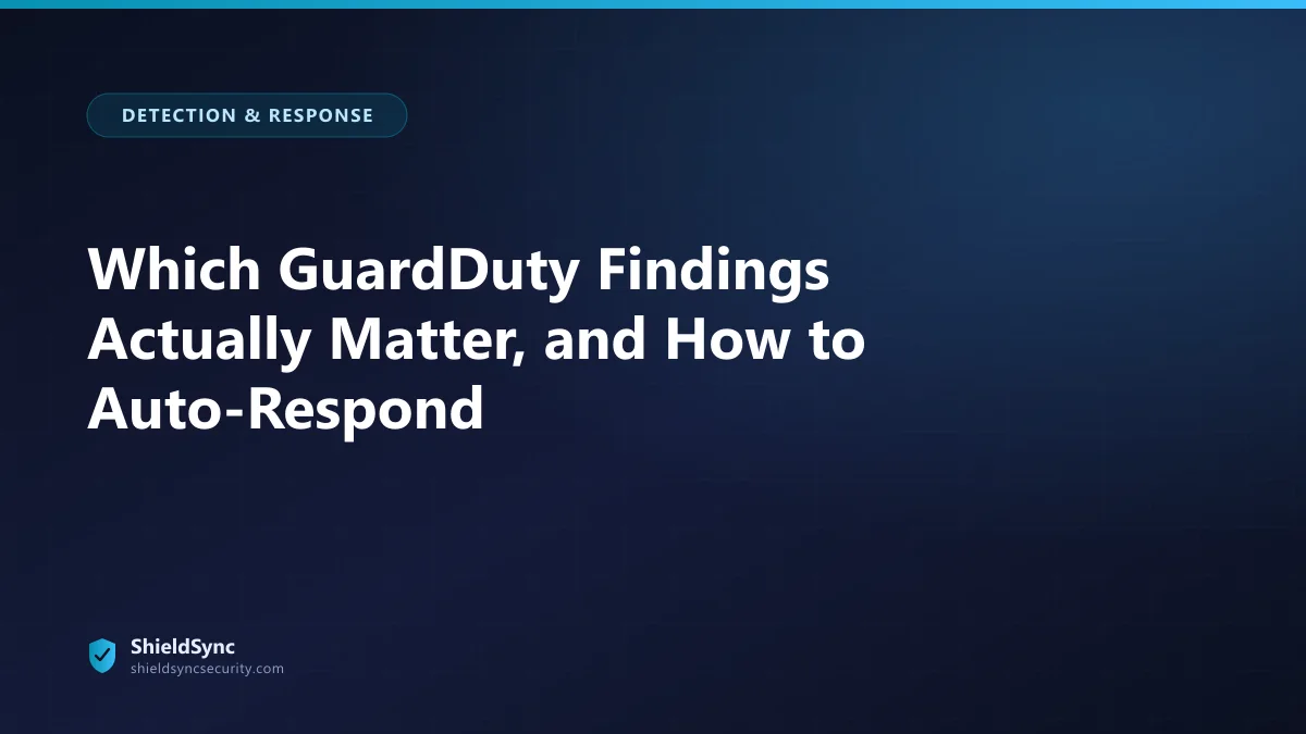 Which GuardDuty Findings Actually Matter, and How to Auto-Respond